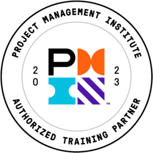 A round logo for the project management institute.