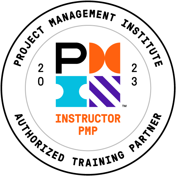 A round logo for project management institute