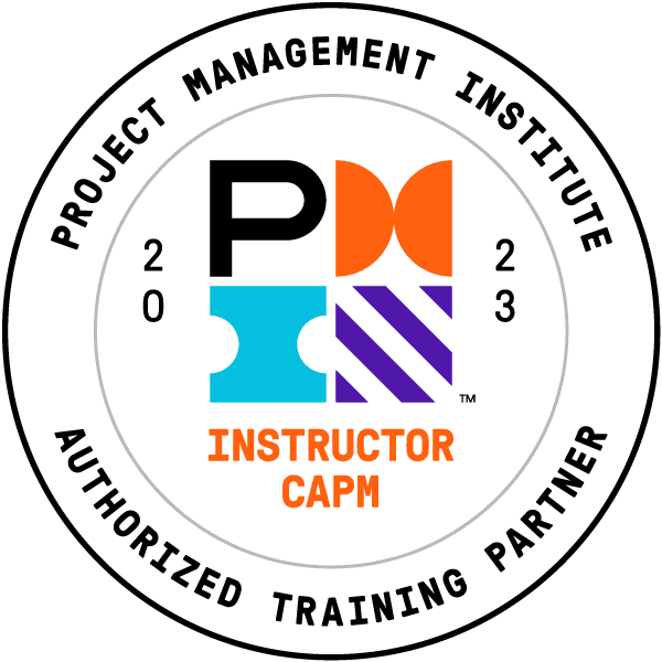 A circular logo for the project management institute.